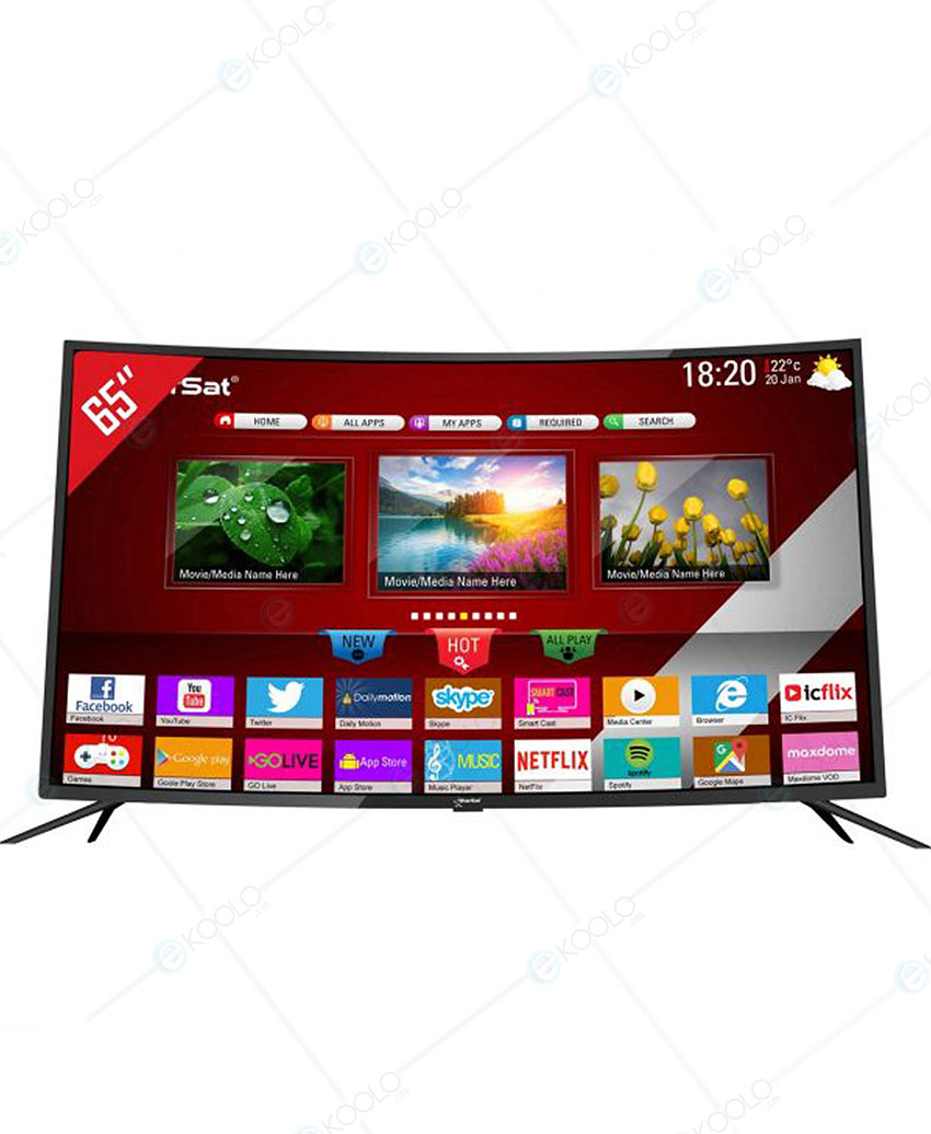 Smart LED TV 65″ pouces Smart Tv incurvÃ©e - 4K Full HD - Noir